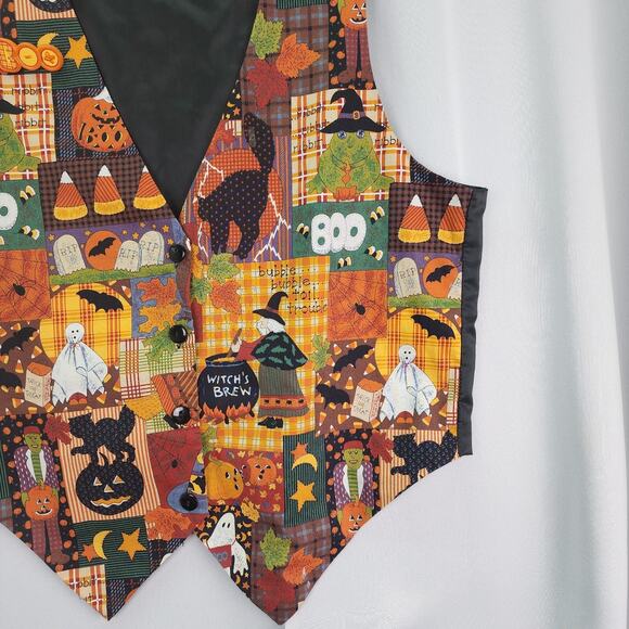 Halloween Vest Women LARGE Westbury Witches Bats Ghost "BOO" Pin Included Party - Picture 6 of 13